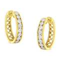 10KT Yellow and White Gold Diamond Hoop Earring (1/2 cttw, J-K Color, I2-I3 Clarity) by Bids.com