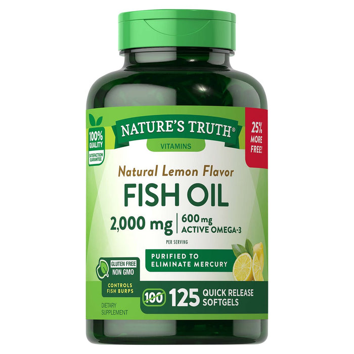 Nature's Truth Fish Oil, 2000 Mg, Quick Release Softgels, Natural Lemon Flavor by Pasteur Pharmacy