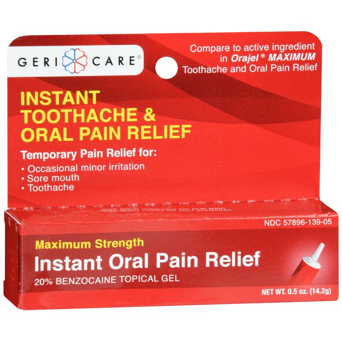 Geri Care Instant Oral Pain Relief Max Gel 0.5oz by Pasteur Pharmacy