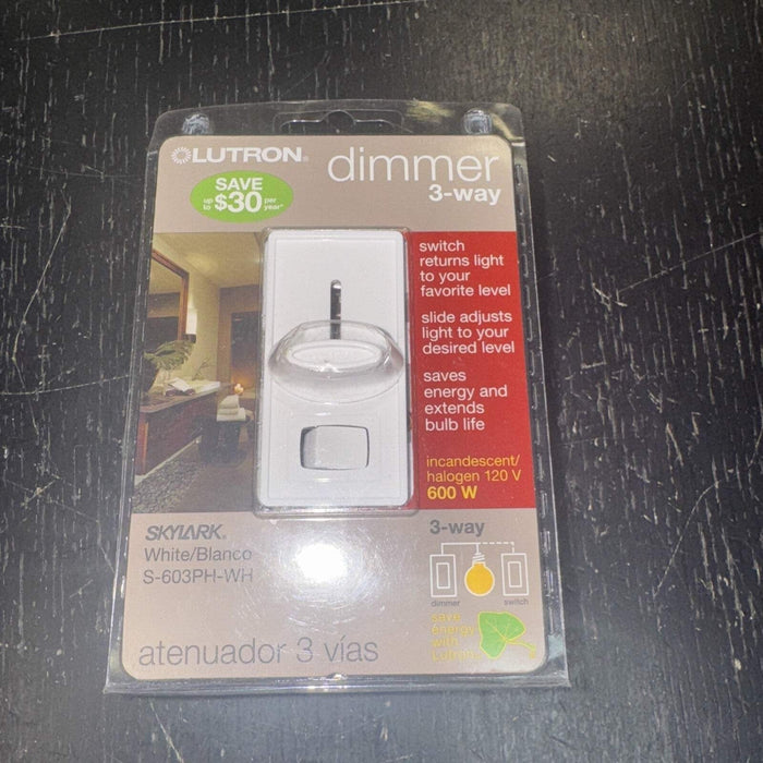 Lutron Skylark S-603PH-WH White 3-Way Incandescent Dimmer Switch by Price Is Right Miami