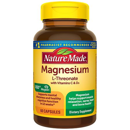 Nature Made Magnesium L-Threonate With Vitamin C & D3 Capsules - 60ct by Pasteur Pharmacy
