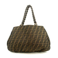 Fendi Mama Baguette Zucca FF Chain Shoulder Bag Brown #3546 by Bolt Boutique