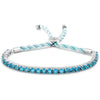 3.55 CTTW Created Aquamarine Cord Adjustable Bracelet
