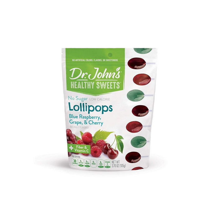 Dr. John's Healthy Sweets Sugar Free Lollipops Blue Raspberry 3.7 Oz by Pasteur Pharmacy