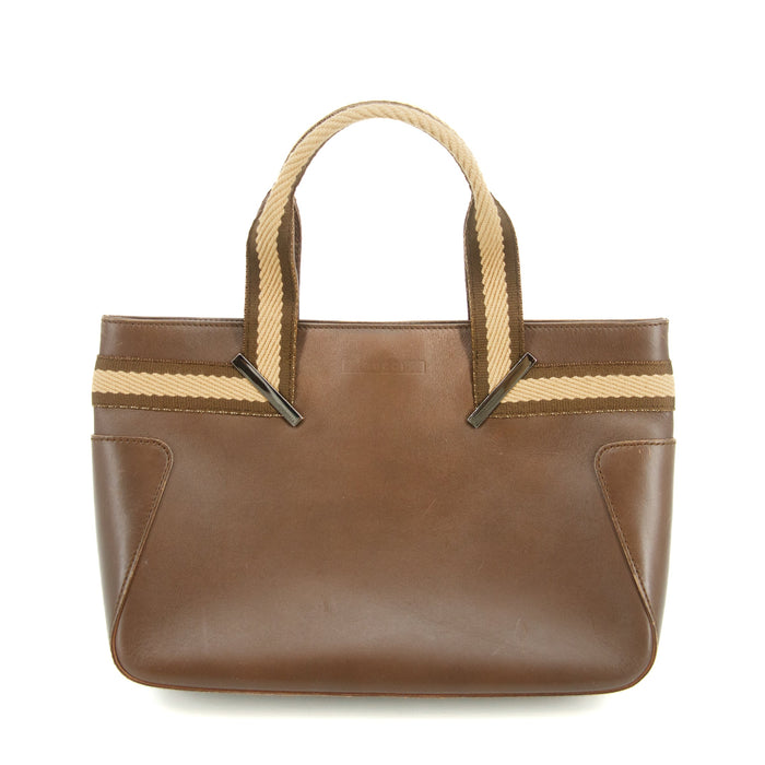 Gucci Brown Leather Web Tote Bag #3550 by Bolt Boutique