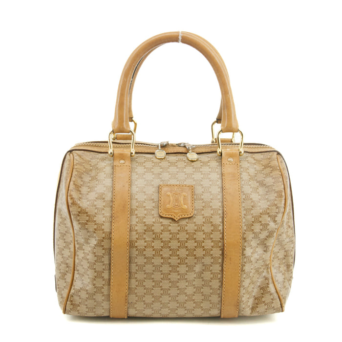 Celine Macadam Beige PVC x Leather Mini Boston Bag #3567 by Bolt Boutique