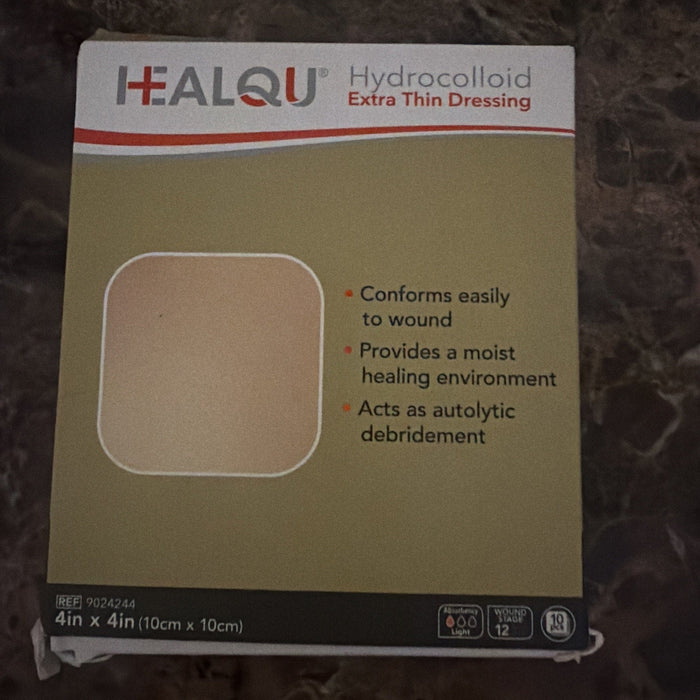 Box Of 10 Healqu Hydrocolloid Wound Dressing - 4x4" Extra Thin by Price Is Right Miami