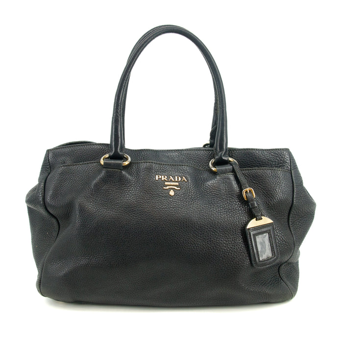 Prada Vitello Daino 2Way Black Shoulder Bag #3572 by Bolt Boutique