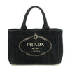 Prada Black Canvas Canapa Logo Tote Bag Small #3573