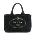 Prada Black Canvas Canapa Logo Tote Bag Small #3573 by Bolt Boutique