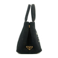 Prada Black Canvas Canapa Logo Tote Bag Small #3573 by Bolt Boutique