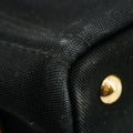 Prada Black Canvas Canapa Logo Tote Bag Small #3573 by Bolt Boutique