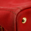 Prada Red Canvas Canapa Logo Tote Bag Small #3574 by Bolt Boutique