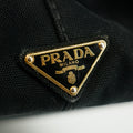 Prada Black Canvas Canapa Logo Tote Bag Medium #3576 by Bolt Boutique