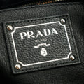 Prada Vitello Phenix Black Top Handle 2Way Shopping Shoulder Bag #3577 by Bolt Boutique
