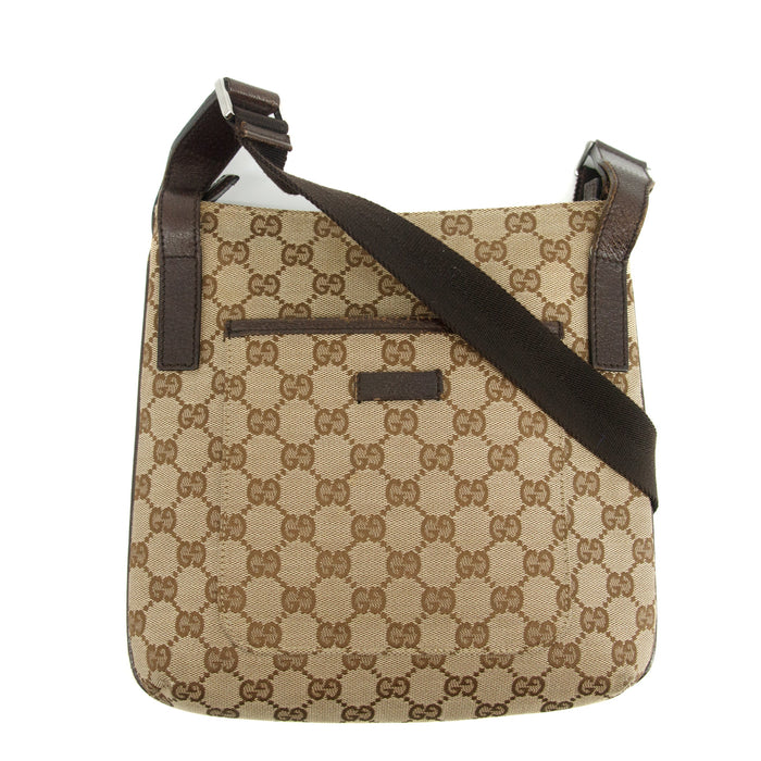 Gucci GG Canvas Beige Flat Crossbody Bag #3588 by Bolt Boutique