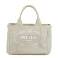 Prada Grey Canvas Canapa Logo 2Way Tote Bag Small #3595 by Bolt Boutique