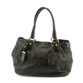 Prada Vitello Daino Black Leather 2Way Shoulder Bag #3598 by Bolt Boutique