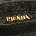 Prada Vitello Daino Black Leather 2Way Shoulder Bag #3598 by Bolt Boutique