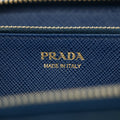 Prada Blue Saffiano Leather Zip Around Wallet #3599 by Bolt Boutique