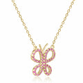 Ruby Butterfly Necklace by Fine Color Jewels
