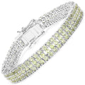 11.97 Carat Genuine Peridot .925 Sterling Silver Bracelet by Bids.com