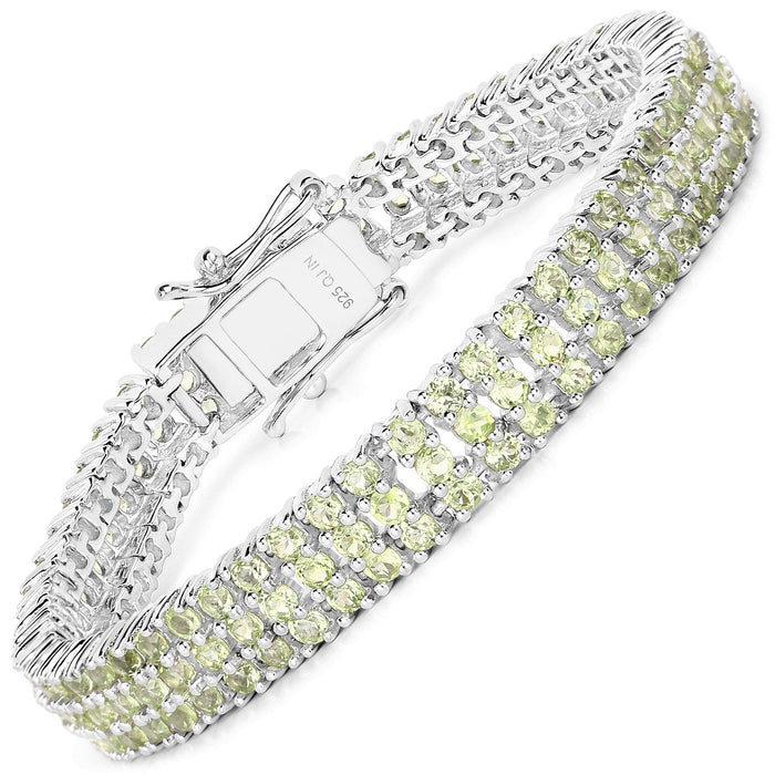 11.97 Carat Genuine Peridot .925 Sterling Silver Bracelet by Bids.com