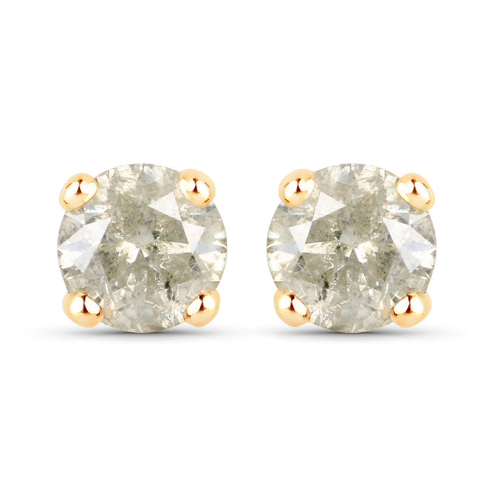 1.16 Carat Genuine LB Diamond 14K Yellow Gold Earrings by Bids.com