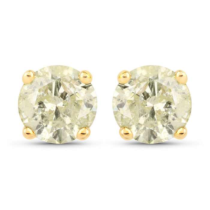 1.12 Carat Genuine LB Diamond 14K Yellow Gold Earrings by Bids.com