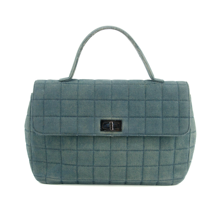 Chanel Denim Blue Chocolate Bar Single Flap Handbag #3627 by Bolt Boutique