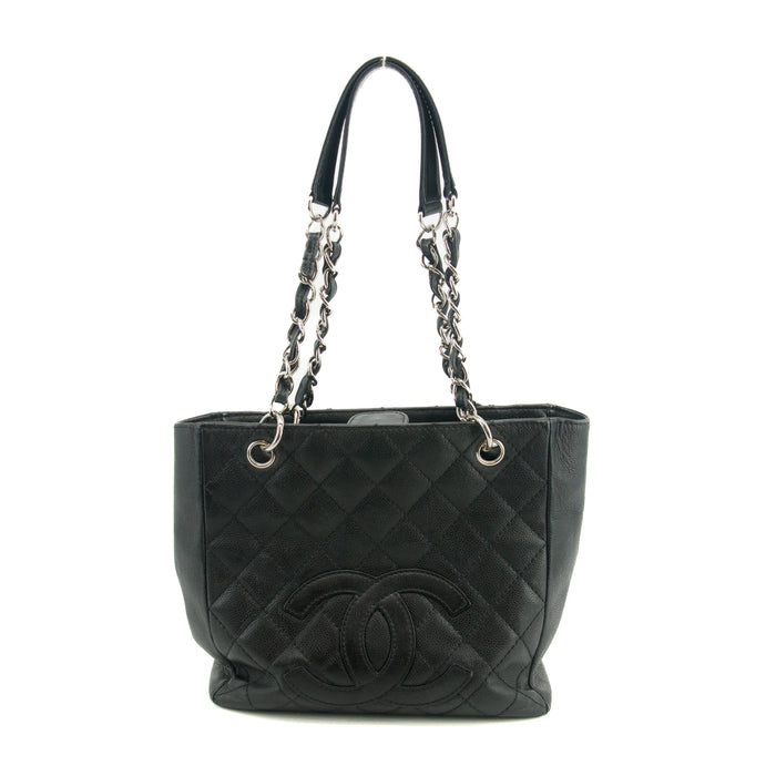 Chanel Black Caviar Skin Quilted Coco Mark PST Shoulder Bag #3628 by Bolt Boutique