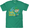 Tee Luv x Comfort Colors 70s Lucky Charms Cereal Leprechaun T-Shirt - Grass Green by Tee Luv