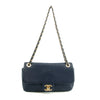 Chanel Chevron Flap Surpique Aged Calfskin Navy Shoulder Bag #3631