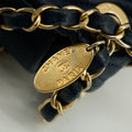 Chanel Chevron Flap Surpique Aged Calfskin Navy Shoulder Bag #3631 by Bolt Boutique