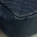 Chanel Chevron Flap Surpique Aged Calfskin Navy Shoulder Bag #3631 by Bolt Boutique