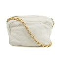 Chanel Matelasse Lambskin Tassel Camera Shoulder Bag White #3632 by Bolt Boutique