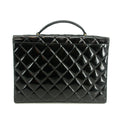 Chanel Matelasse Black Coco Mark Patent Breifcase Bag #3636 by Bolt Boutique