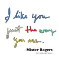Mister Rogers "I Like You Just The Way You Are" T-Shirt - White by Tee Luv