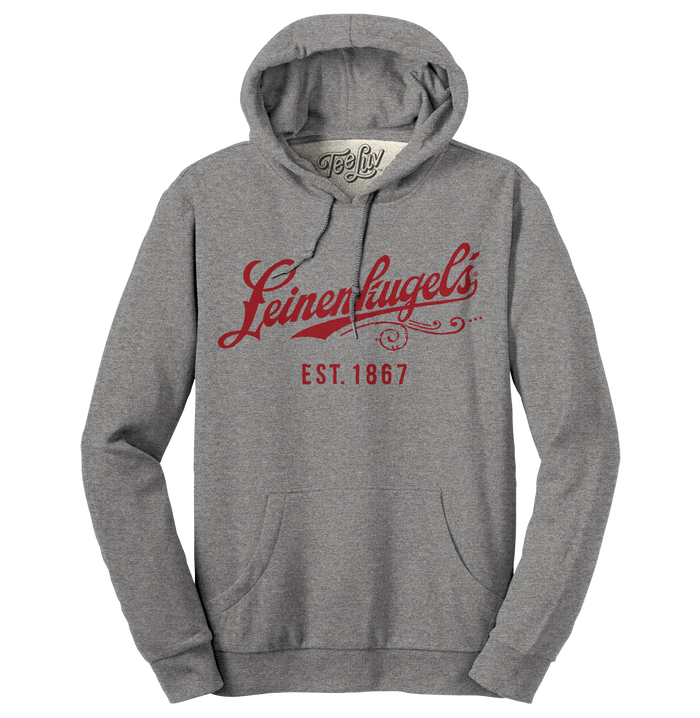 Leinenkugel's Beer Logo Pullover Hooded Sweatshirt - Gray by Tee Luv