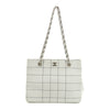 Chanel Wild Stitch White Lambskin Chocolate Bar Shoulder Bag #3640