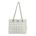 Chanel Wild Stitch White Lambskin Chocolate Bar Shoulder Bag #3640 by Bolt Boutique