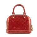 Louis Vuitton Red Vernis Alma BB Shoulder Bag w/ Strap #3642 by Bolt Boutique