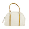 Prada Ivory Canvas x Leather Mini Boston Bag #3645