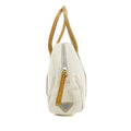 Prada Ivory Canvas x Leather Mini Boston Bag #3645 by Bolt Boutique