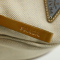 Prada Ivory Canvas x Leather Mini Boston Bag #3645 by Bolt Boutique