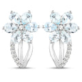 1.54 Carat Genuine Aquamarine and White Topaz .925 Sterling Silver Earrings by Bids.com