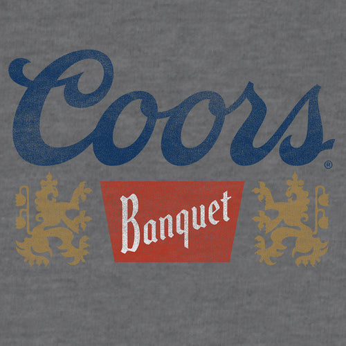 Coors Banquet Logo Hooded Sweatshirt - Oxford Gray by Tee Luv