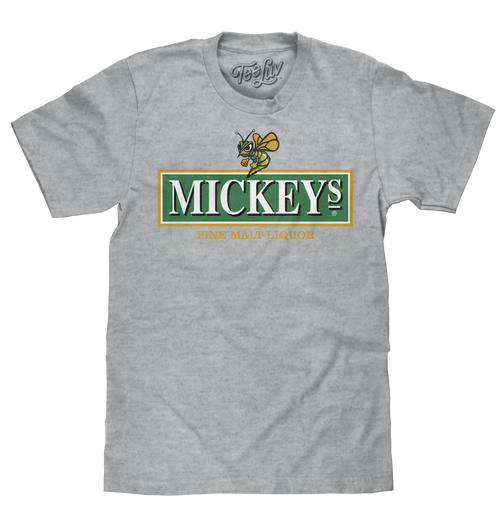 Mickey's Malt Liquor Beer T-Shirt - Athletic Heather Gray by Tee Luv