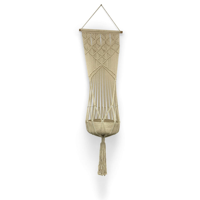 macrame toy hanging basket by Finn + Emma
