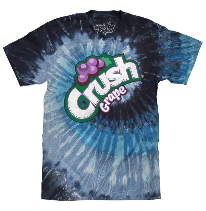Grape Crush Soda Logo Tie Dye T-Shirt - Evening Sky Tie Dye by Tee Luv
